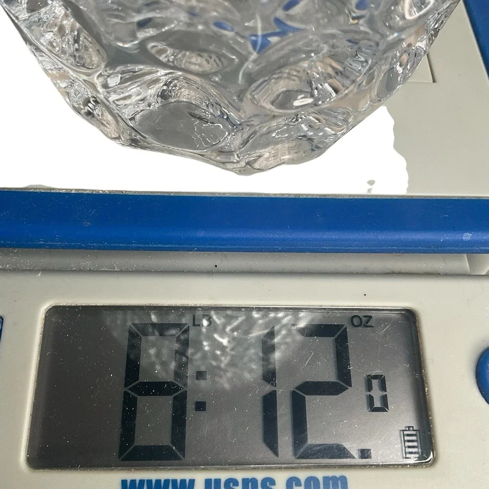 Czech Lead Crystal Vase Tall, Button, Coin Dot Heavy Vase‎ Of A Thousand Bubbles